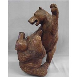 Indonesian Hand Carved Suar (Raintree) Wood Bears