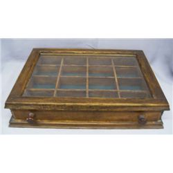 Antique Country Store Oak Display Case For Pen Nibs
