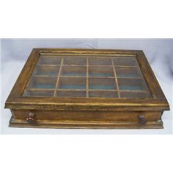 Antique Country Store Oak Display Case For Pen Nibs