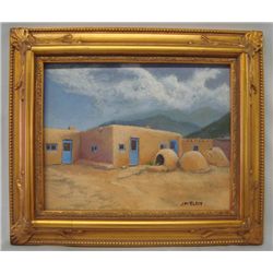 Original oil Puertas Azul  by Jerry McElroy, Taos