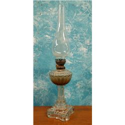 Antique English Pressed Glass Base Oil Lamp