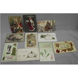 10 Antique Christmas Post Cards - Some German