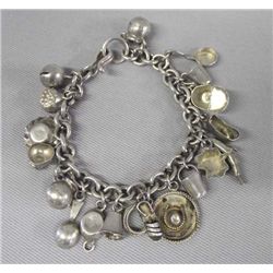 1950 Mexican Sterling Silver Charm Bracelet