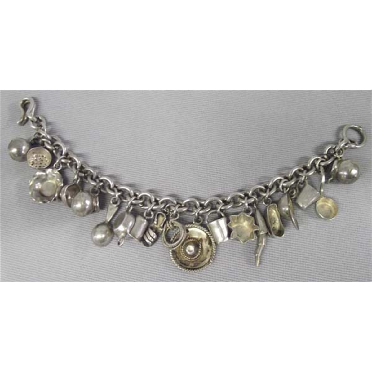 Charmes De Bracelet Argent Sterling 925 Vintage - Thème Espagne/Mexique (musique, Danse, Corrida)