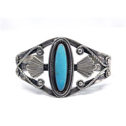 Vintage Sterling Silver & Turquoise Bracelet