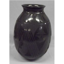Mata Ortiz Black On Black Pottery - Luis Ortiz