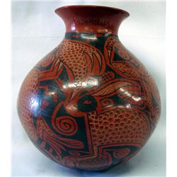 Mata Ortiz Black on Red Jar-Daniel Gonses