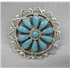 Image 1 : Zuni Sterling Silver Turquoise Pin Pendant