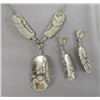 Image 3 : Navajo Multi Stone Silver Necklace & Earrings - L