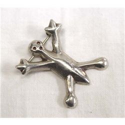 Navajo Sterling Silver Pin Stylized Man