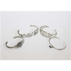 4 Navajo Sterling Silver Child's Bracelets