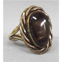 Navajo Gold on Sterling Silver Fire Agate Ring