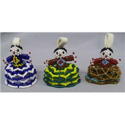 3 Zuni Miniature Beaded Dolls