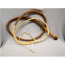 Cowboy Braided Leather Bull Whip