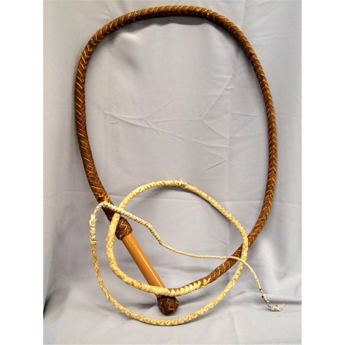 Cowboy Braided Leather Bull Whip