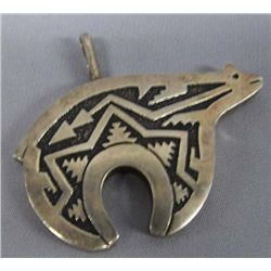 Navajo Sterling Silver Bear Pendant