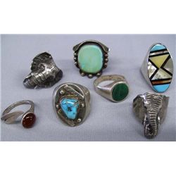 Vintage Silver Rings-Lot of 7
