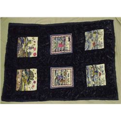 Needlepoint & Crushed Velvet Quilt