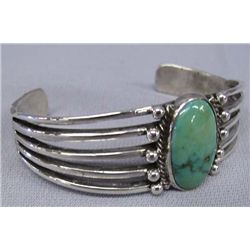 Sterling Silver & Turquoise Cabochon Bracelet