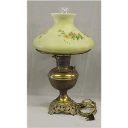 Antique Brass Oil Lamp Electric Conversion