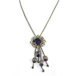 Estate Jewelry/Necklace Amethyst & Peridot