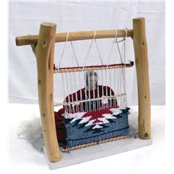 Navajo Doll Weaving At Loom