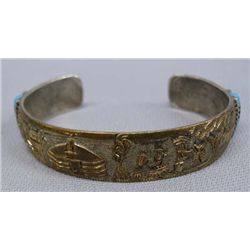 12k Gold Filled on Silver Navajo Storyteller Bracelet