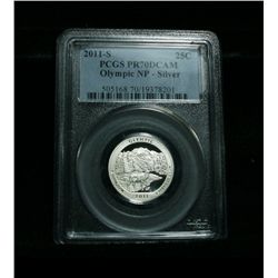 PERFECTION!  PCGS 2011-s SILVER Washington 25c "Olympic" Graded PR70 DCAM
