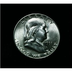 1951-s Franklin Half Dollar 50c Grades Gem Uncirculated ms65
