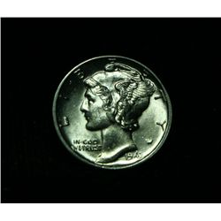 1943-d Winged Liberty Head 'Mercury' Dime 10c Grades ms64 FSB