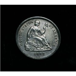 1862-p Liberty Seated Half Dime 1/2 10c Grades au58   Civil War Issue