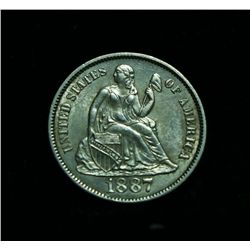 1887-s Seated Liberty 10c grades Choice Uncirculated ms64++