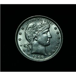 1897-p Barber Quarter 25c Grades Select Uncirculated ms63/ms64