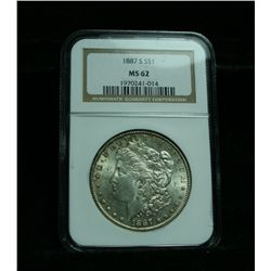 NGC 1887-s/s Morgan Dollar graded Select Uncirculated ms62    TOP 100 VAM 2