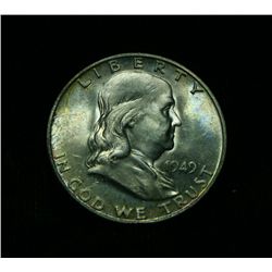 1949-d Franklin 50c Grades Choice Uncirculated ms64 FBL