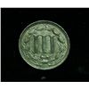Image 2 : 1866 Three Cent Nickel 3c grades Almost Uncirculated au58