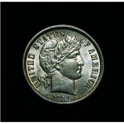 1914-d Barber Dime 10c Grades Select Uncirculated ms63