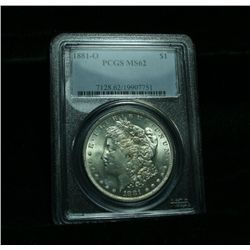 PCGS 1881-o Morgan Dollar graded Select Uncirculated ms62