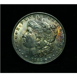 Rainbow Toned 1884-p Morgan Dollar Grades Choice Uncirculated ms64
