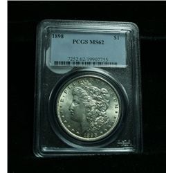 PCGS 1898-p Morgan Dollar graded Select Uncirculated ms62