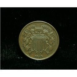 1865 2c Piece Grades Almost Uncirculated au50