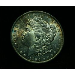 1884-o Morgan Dollar $1 Grades Choice Uncirculated ms64  Rainbow Toned