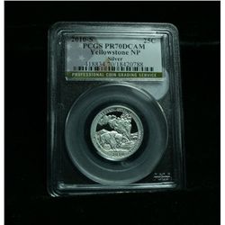 PERFECTION!  PCGS 2010-s SILVER Washington 25c "Yellowstone" Graded PR70 DCAM