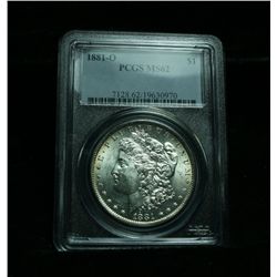 PCGS 1881-o Morgan Dollar graded Select Uncirculated ms62