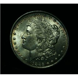 1885-o Rainbow Toned Morgan Dollar Grades Gem Uncirculated ms65