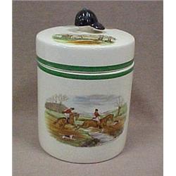 Copeland Spode tobacco jar "Leaping the Bro