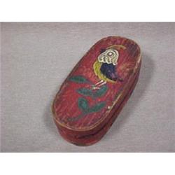 Pennsylvania Dutch wooden bride's box, oval