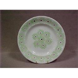 Stick spatter plate, 8-1/2" dia. with green