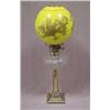 Image 1 : Oil lamp with cut glass font on brass push