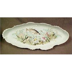 Porcelain fish platter, hand painted fish a